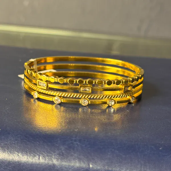 Anti-Tarnish Four Layer E Kada - Anti-Tarnish from BLINGARI luxury Indian fashion collection