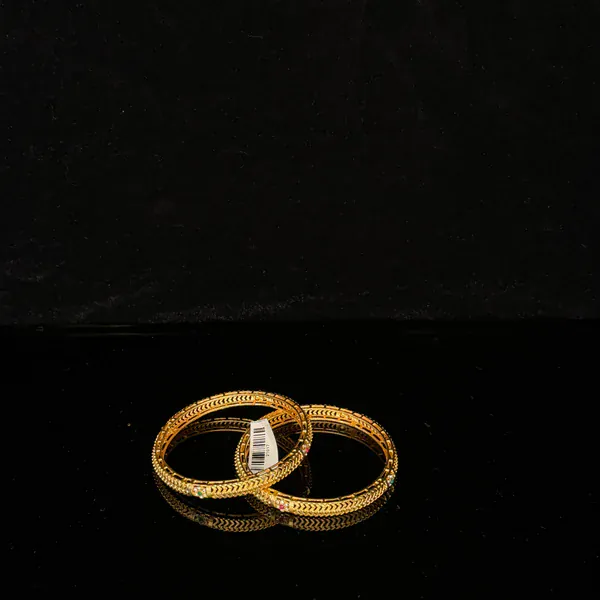 Green Round 28 Bangles - Bangles & Bracelets from BLINGARI luxury Indian fashion collection