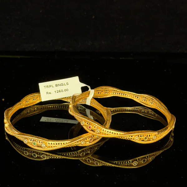 Triple Bangles - Bangles & Bracelets from BLINGARI luxury Indian fashion collection