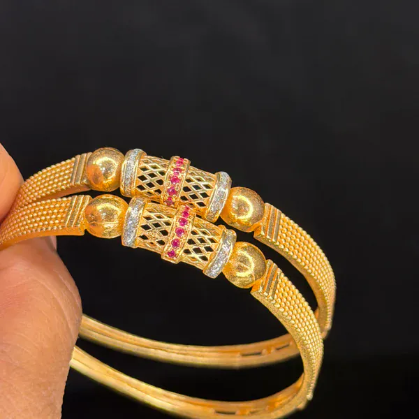 Triple Line Bangles - - Bangles & Bracelets - BLINGARI - Media 2