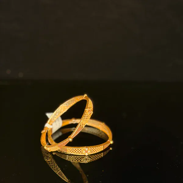 Black Flower Bangles - Bangles & Bracelets from BLINGARI luxury Indian fashion collection