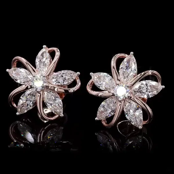 Lab Grown Diamond Fancy Earring - Diamond Earrings from BLINGARI luxury Indian fashion collection