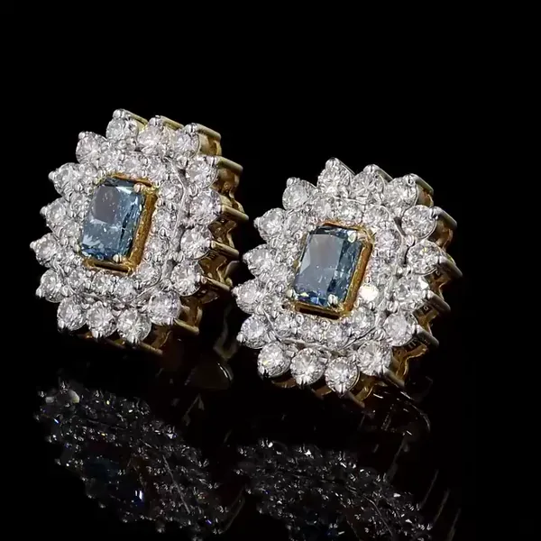 Lab Grown Diamond Fancy Earring - Diamond Earrings from BLINGARI luxury Indian fashion collection