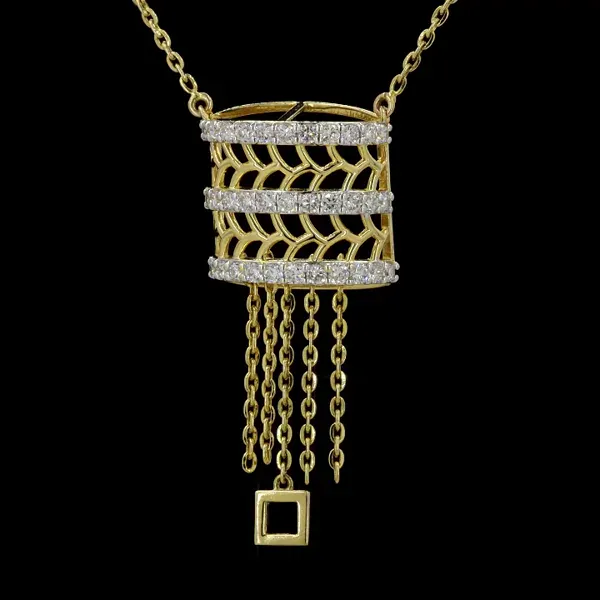 Lab Grown Diamond Pendant With Chain - Diamond Pendants from BLINGARI luxury Indian fashion collection