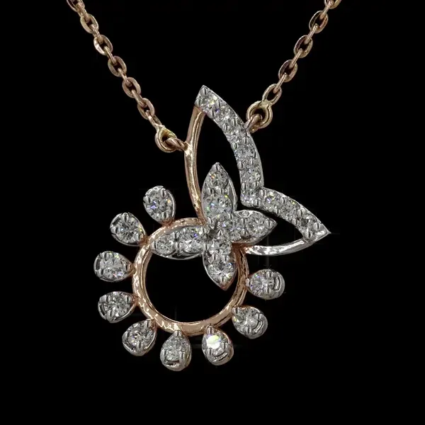 Lab Grown Diamond Pendant With Chain - Diamond Pendants from BLINGARI luxury Indian fashion collection
