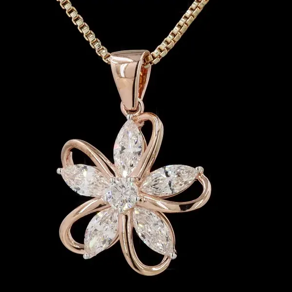 Lab Grown Diamond Pendant With Chain - Diamond Pendants from BLINGARI luxury Indian fashion collection