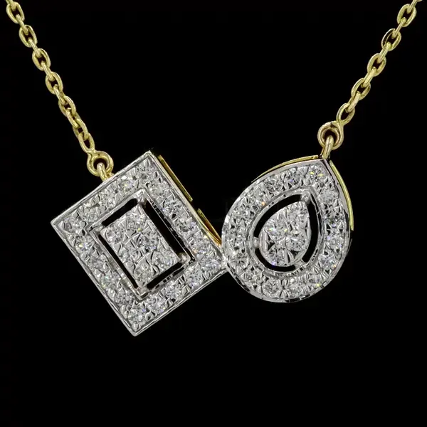 Lab Grown Diamond Pendant With Chain - Diamond Pendants from BLINGARI luxury Indian fashion collection