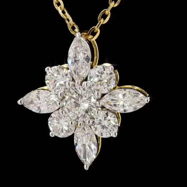Lab Grown Diamond Pendant With Chain - Diamond Pendants from BLINGARI luxury Indian fashion collection