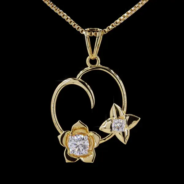 Lab Grown Diamond Pendant - Diamond Pendants from BLINGARI luxury Indian fashion collection