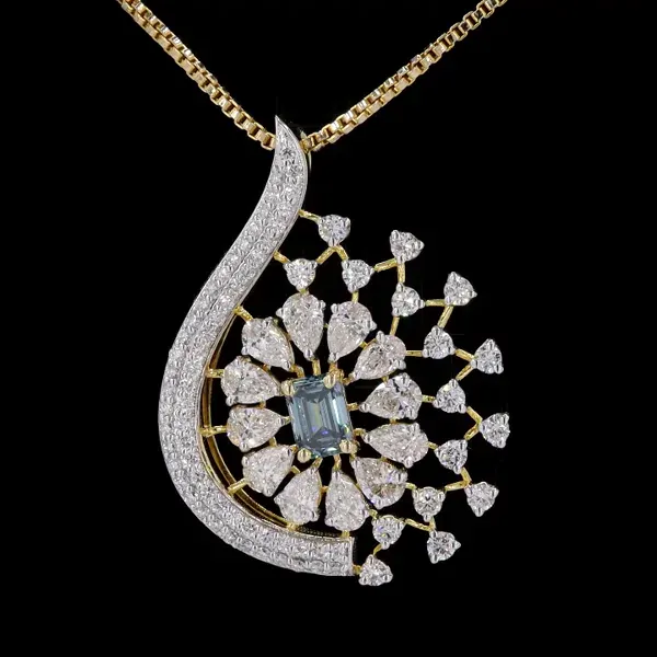 Lab Grown Diamond Pendant - Diamond Pendants from BLINGARI luxury Indian fashion collection