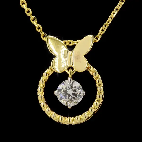 Lab Grown Diamond Pendant With Chain - Diamond Pendants from BLINGARI luxury Indian fashion collection