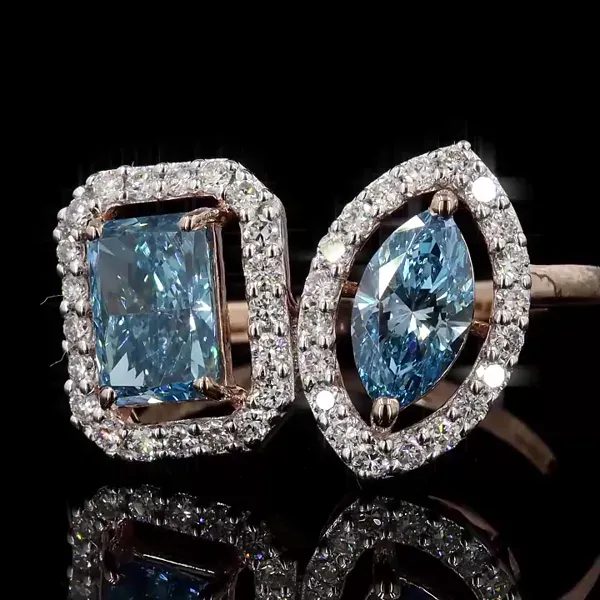 Lab Grown Diamond Ring - Diamond Rings from BLINGARI luxury Indian fashion collection