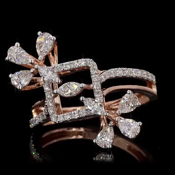 Lab Grown Diamond Ring - Diamond Rings from BLINGARI luxury Indian fashion collection