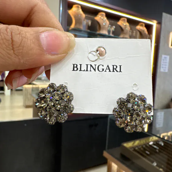 Korean Stud Earrings - Earrings & Jhumkas from BLINGARI luxury Indian fashion collection
