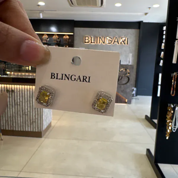Squareui Studs - Earrings & Jhumkas from BLINGARI luxury Indian fashion collection