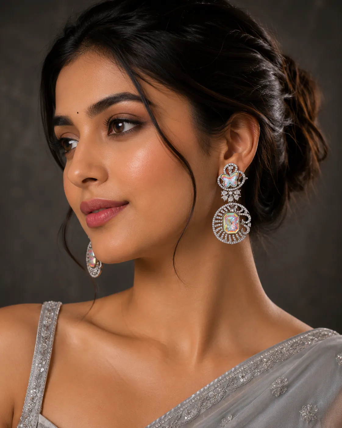 Jhumka 90058 - Earrings & Jhumkas from BLINGARI luxury Indian fashion collection