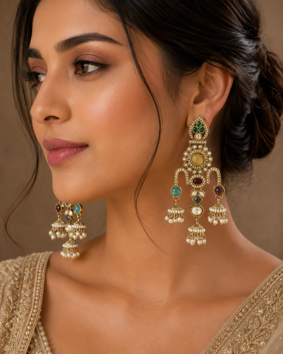 K Dsgn Ms0 - Jhumkas from BLINGARI luxury Indian fashion collection