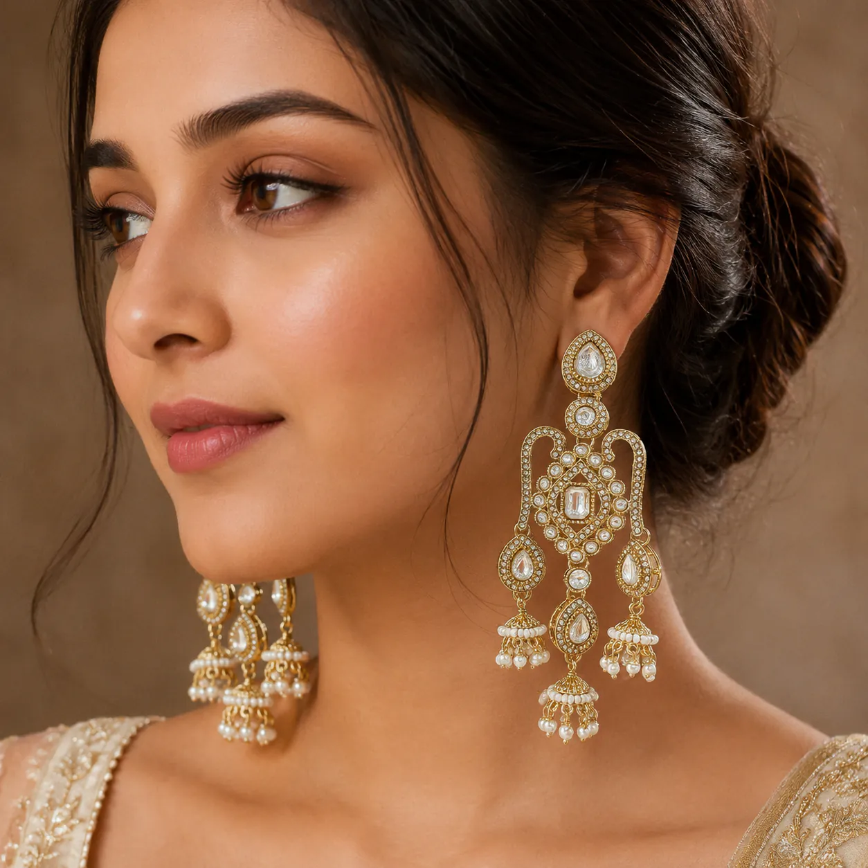 Jhumka Earrings - Jhumkas from BLINGARI luxury Indian fashion collection