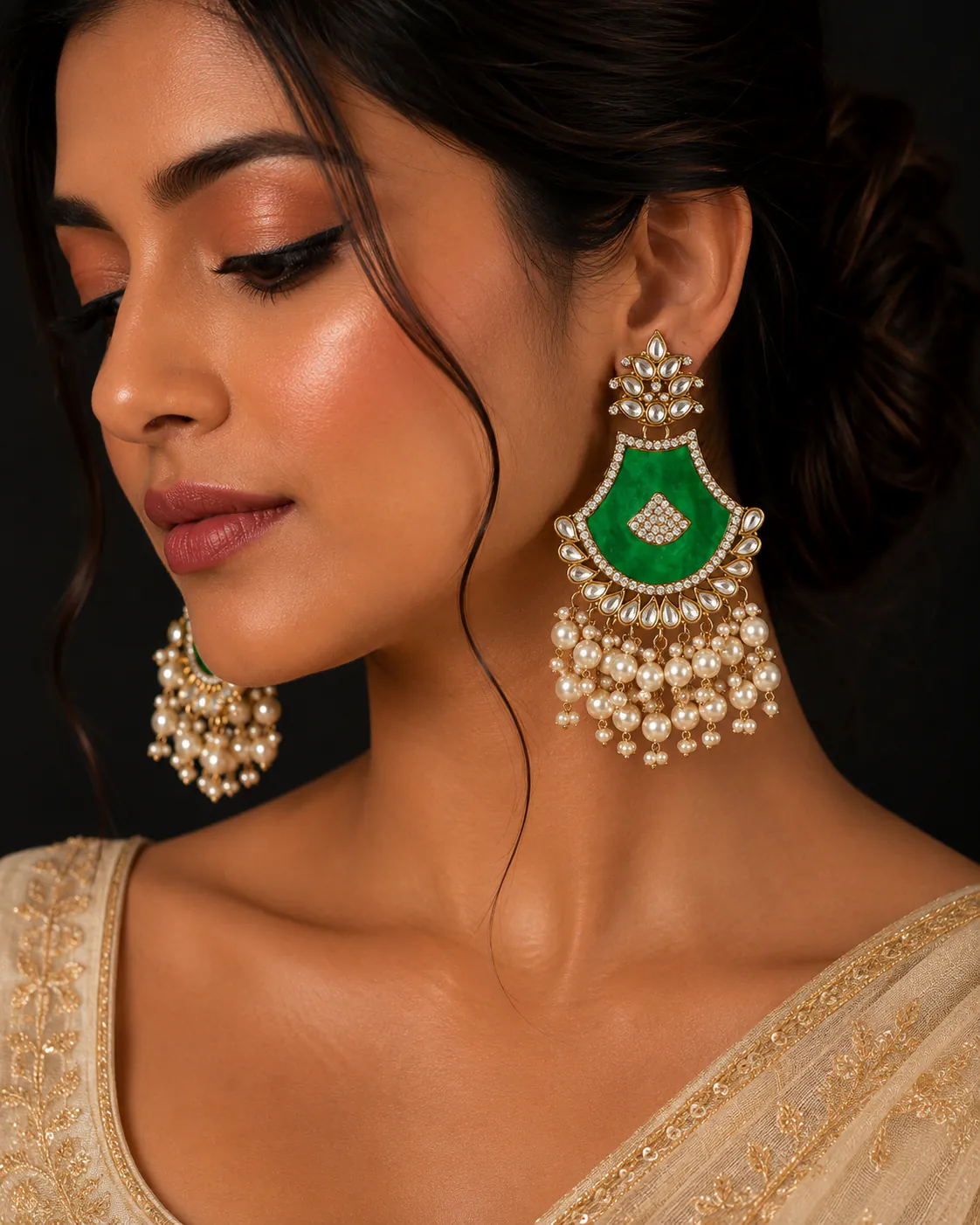 Jhumka 90011 - Jhumkas from BLINGARI luxury Indian fashion collection