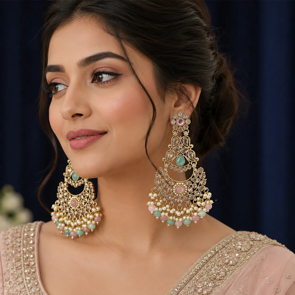 Jhumka 90057 - Jhumkas from BLINGARI luxury Indian fashion collection