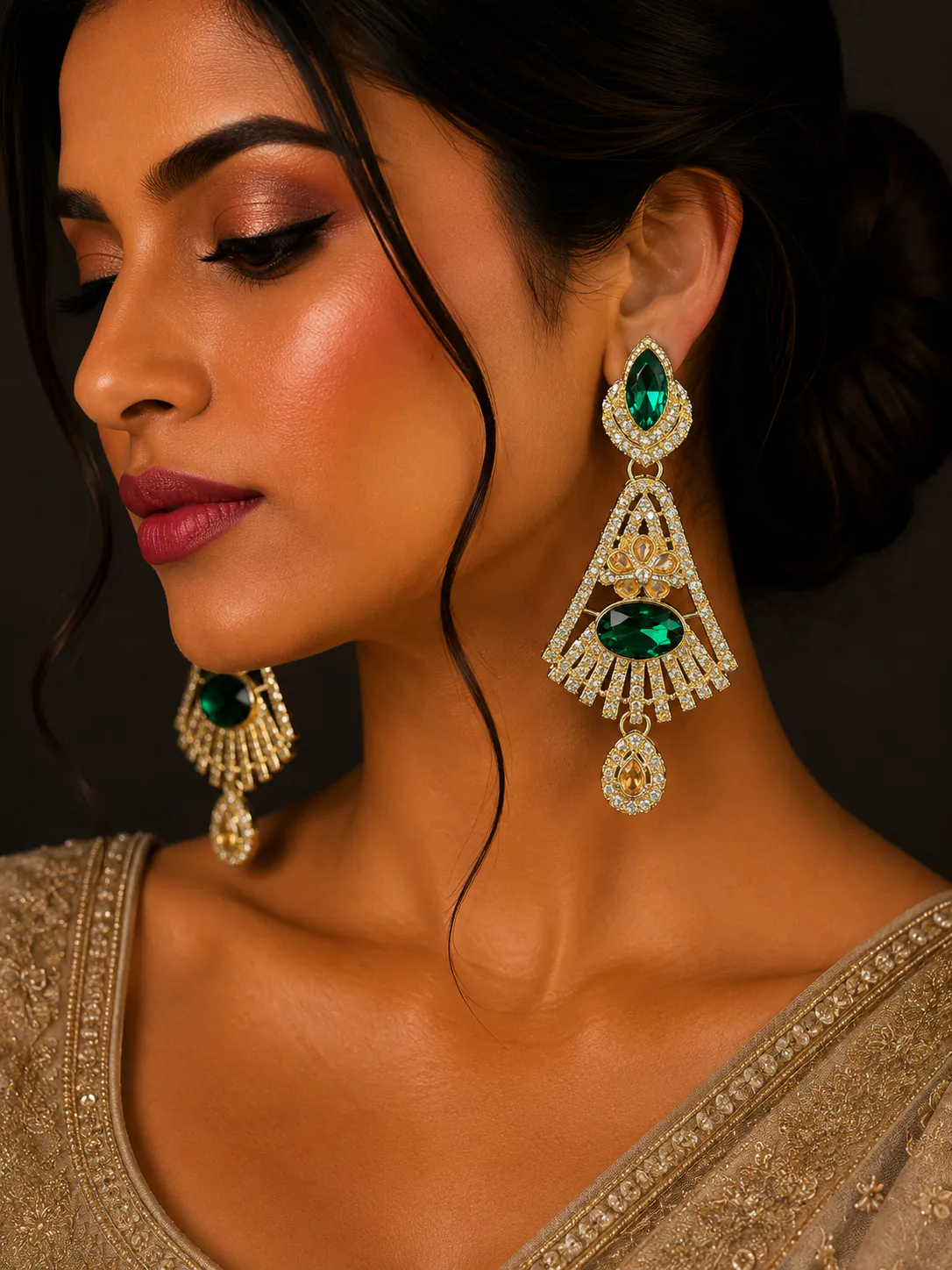 Jhumka 90090 - Jhumkas from BLINGARI luxury Indian fashion collection