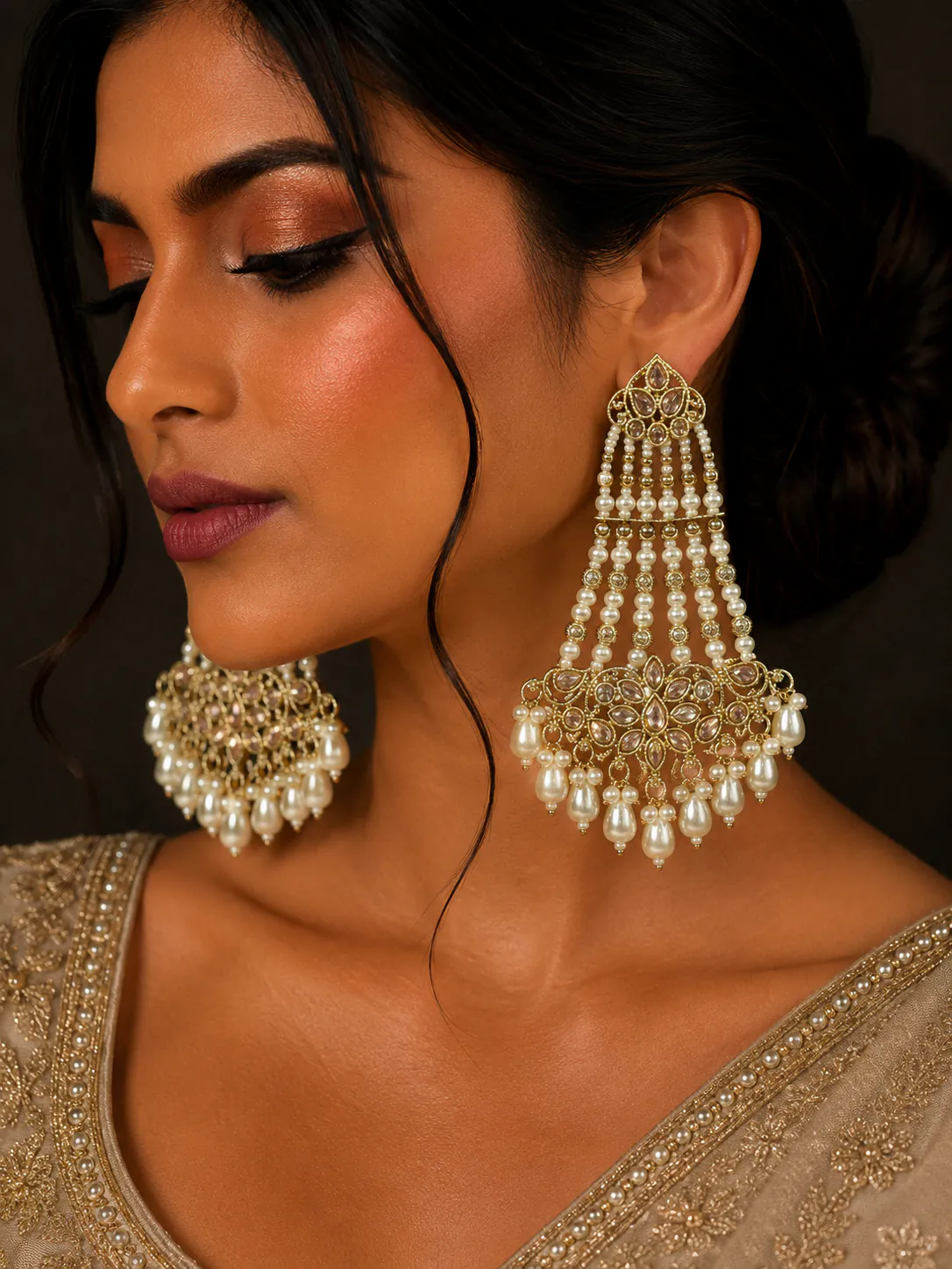 Jhumka 90053 - Jhumkas from BLINGARI luxury Indian fashion collection