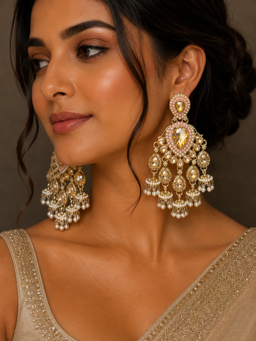 Jhumka 90129 - Jhumkas from BLINGARI luxury Indian fashion collection