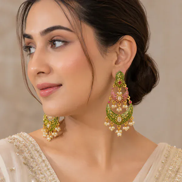 Jhumka Earrings (Duplicate) - Jhumkas from BLINGARI luxury Indian fashion collection