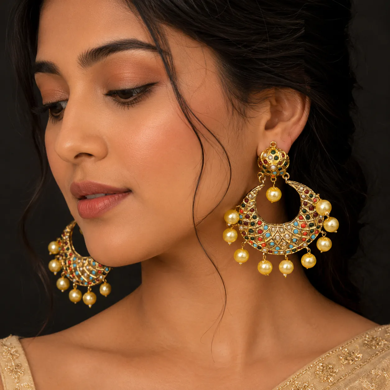 Jhumka Earrings - Jhumkas from BLINGARI luxury Indian fashion collection