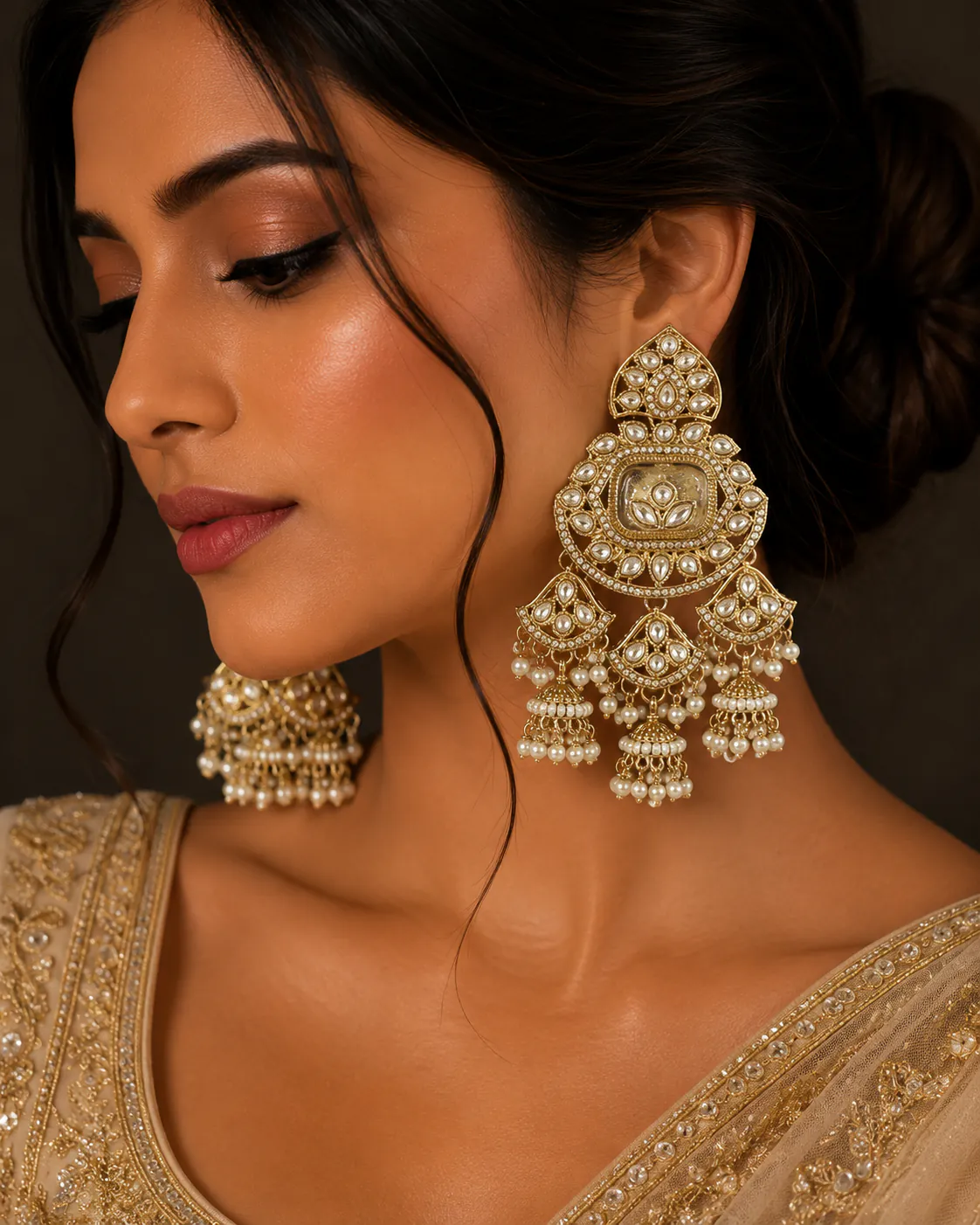 Kashmiri Jhumka - Jhumkas from BLINGARI luxury Indian fashion collection