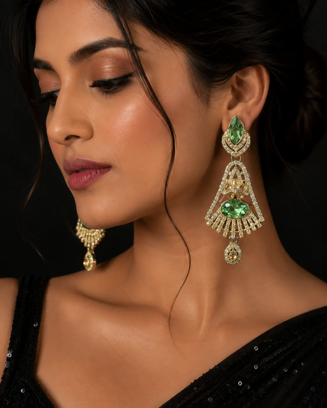 Jhumka 90087 - Jhumkas from BLINGARI luxury Indian fashion collection