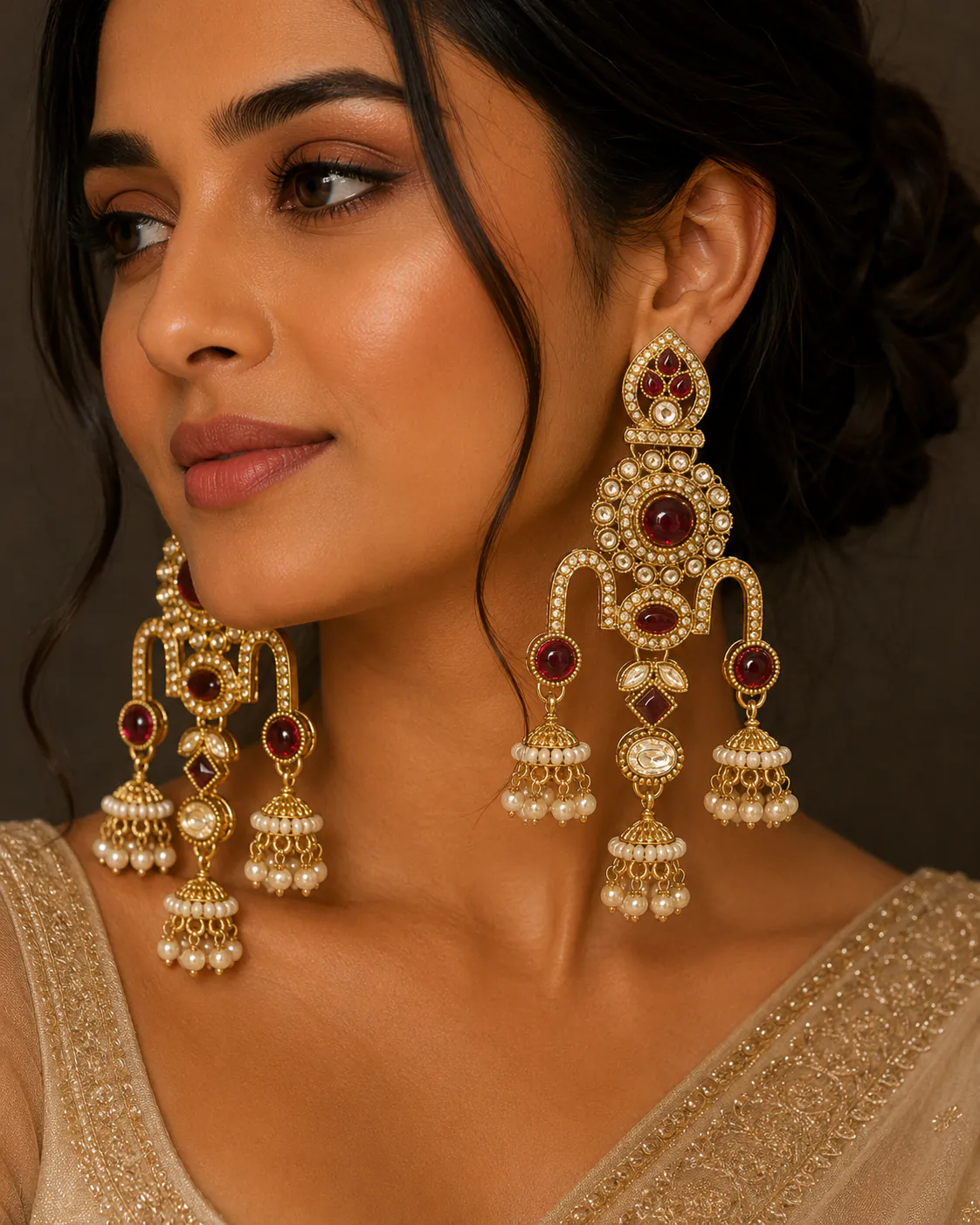 K Dsgn Ms0 - Jhumkas from BLINGARI luxury Indian fashion collection