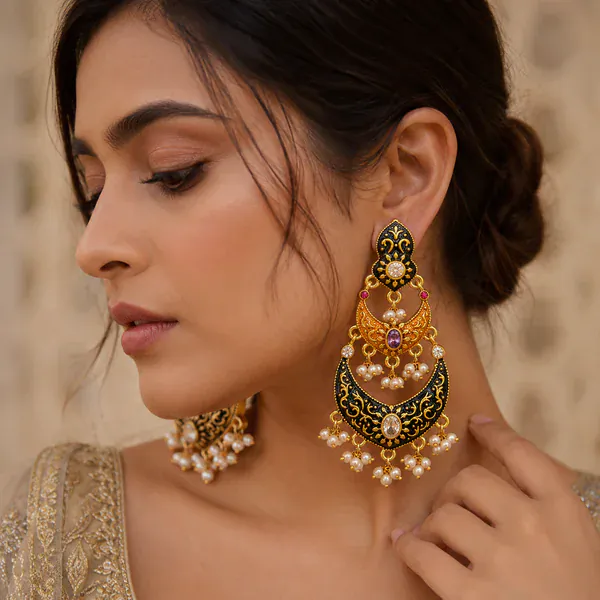 Jhumka Earrings - Jhumkas from BLINGARI luxury Indian fashion collection