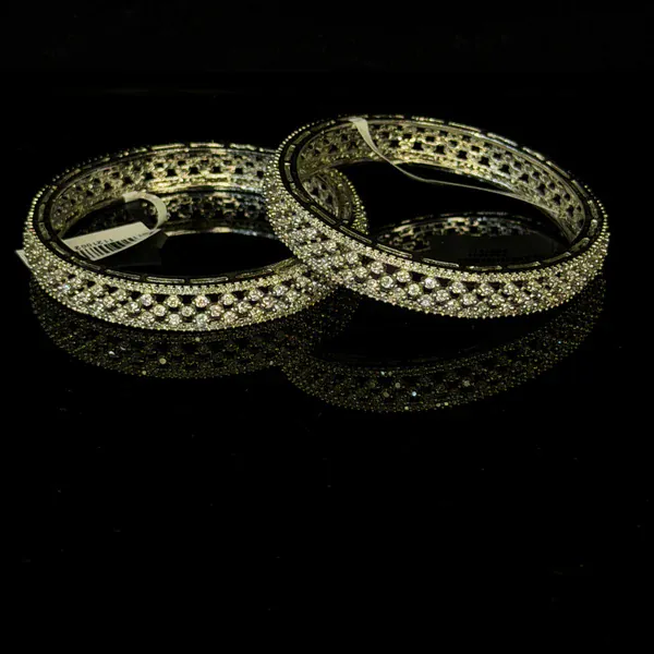 Silver Runner Kada Size 2.4 - Kada from BLINGARI luxury Indian fashion collection