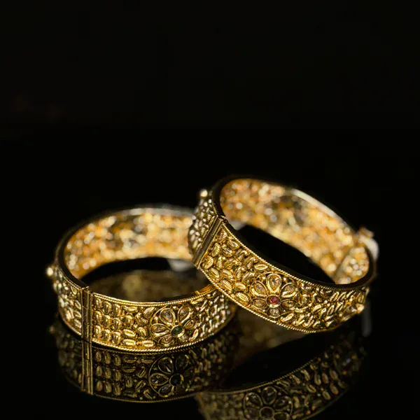 Ambi Flower Kada - Kada from BLINGARI luxury Indian fashion collection