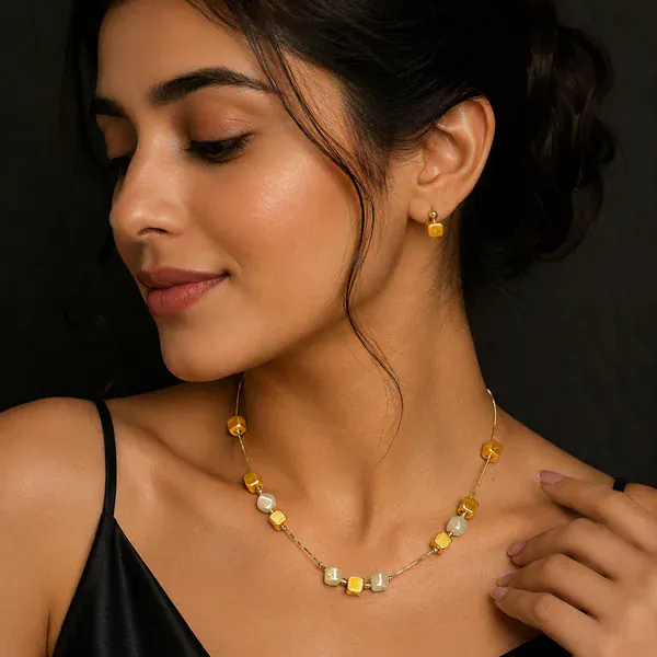 Square Chain Mala - Malas from BLINGARI luxury Indian fashion collection