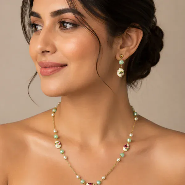 Blue White Mala - Malas from BLINGARI luxury Indian fashion collection