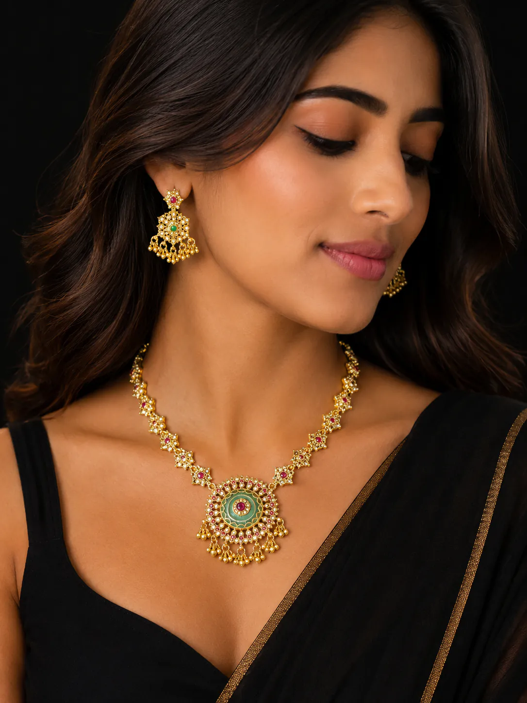 Necklace Set - Necklaces & Pendants from BLINGARI luxury Indian fashion collection