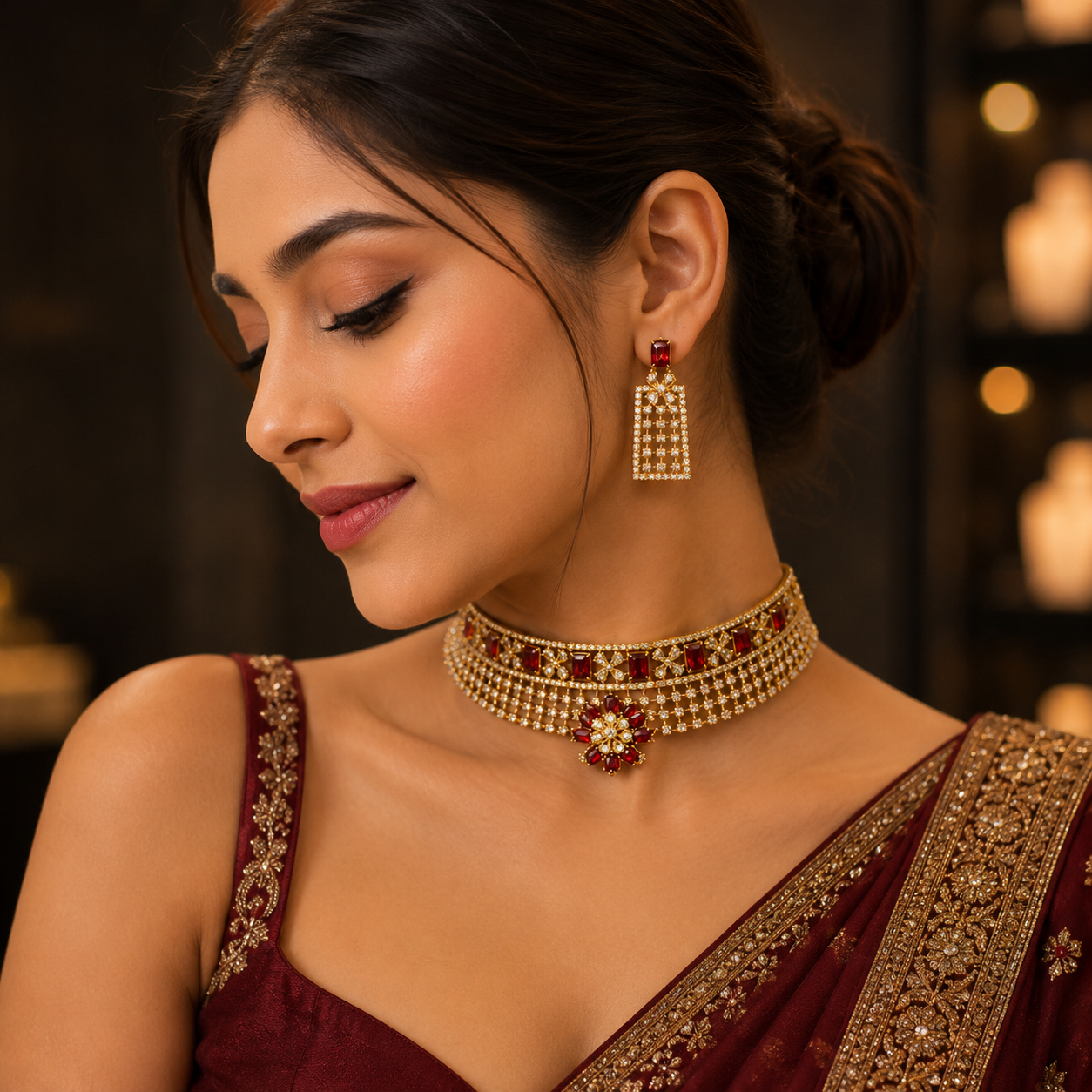 Ruby Collarz - Necklaces & Pendants from BLINGARI luxury Indian fashion collection