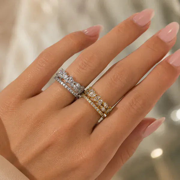Band Ring - Rings & Hathphool from BLINGARI luxury Indian fashion collection