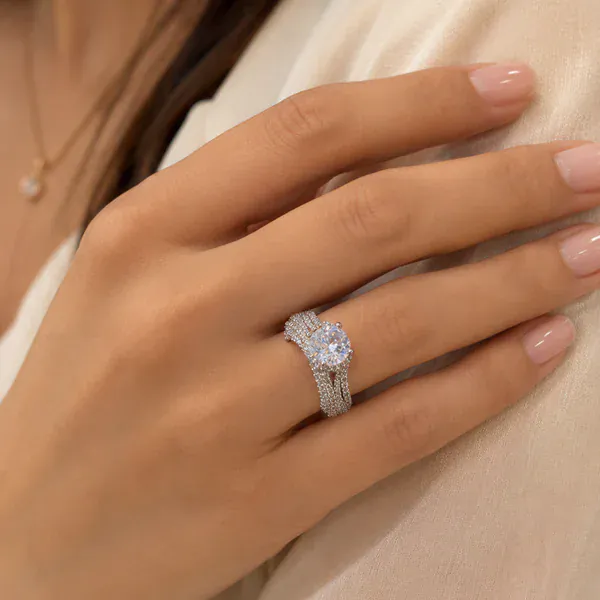 Big Diamond Elevated Ring - - Rings & Hathphool - BLINGARI - Media 3