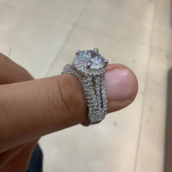 Big Diamond Elevated Ring - - Rings & Hathphool - BLINGARI - Media 1