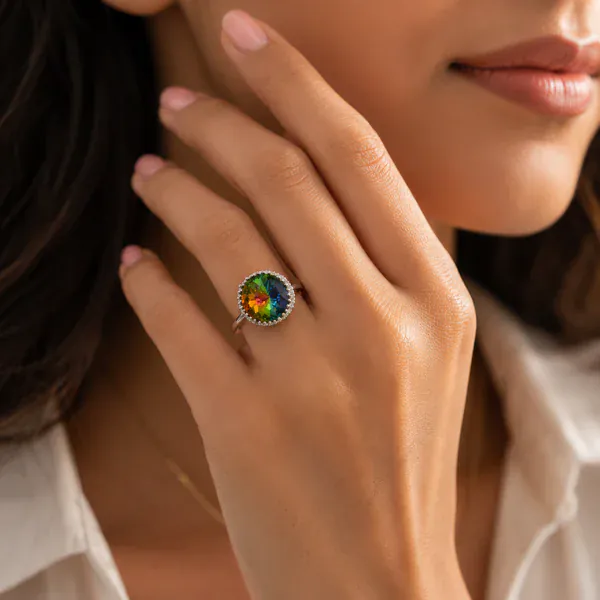 Swarovski Multi Ring - Rings & Hathphool from BLINGARI luxury Indian fashion collection